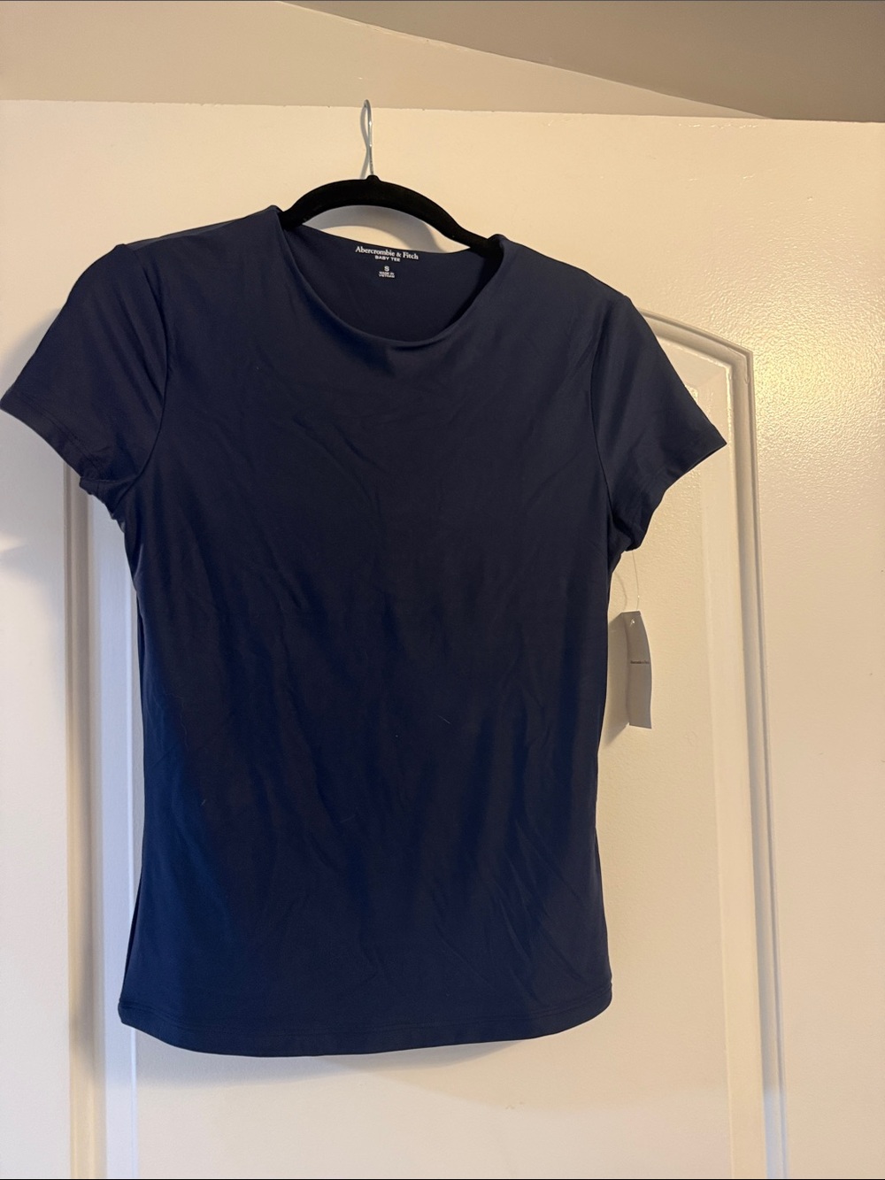 Abercrombie & Fitch Women's Dark Navy Short Sleeve Tee